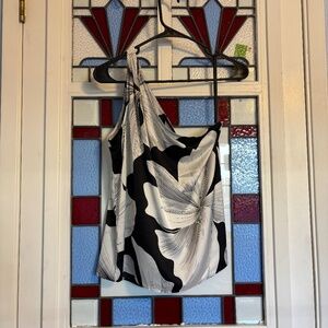 White House Black Market One Shoulder Floral Blouse